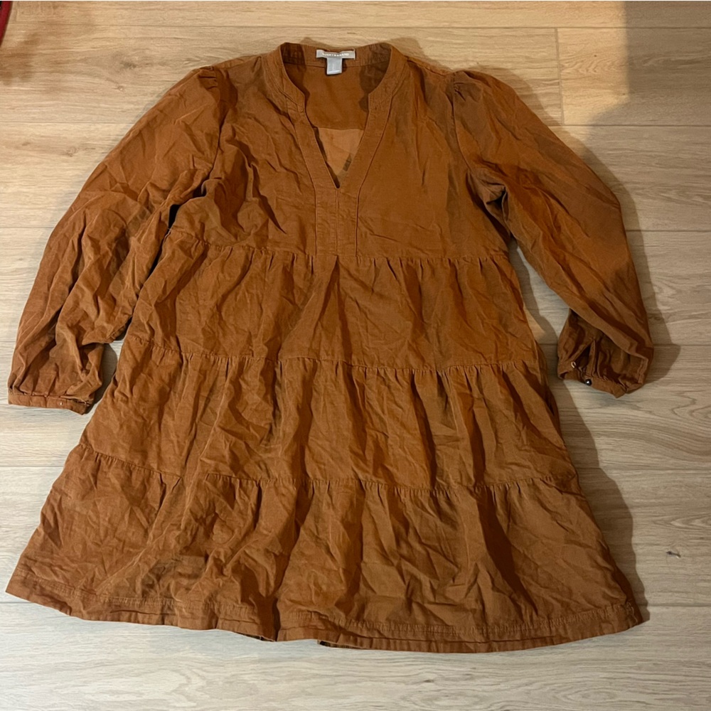 Lucky Brand Brown Corduroy Long Sleeve Dress
